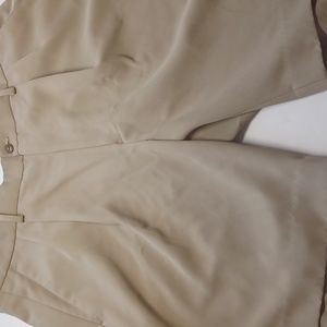 Alan Flusser golf shorts mens size 36 pleated beige pockets belt loops